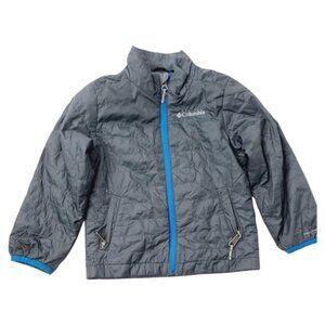 Columbia Boy's Black Blue Omni Heat Padded Thermal Puffer Jacket Size XXS